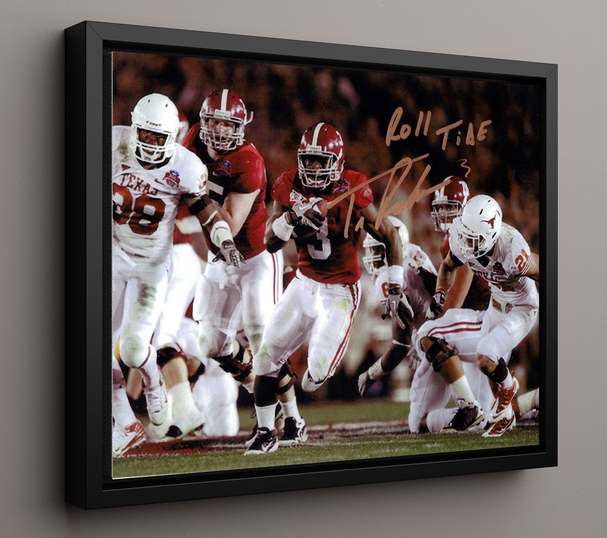 Alabama Football - Trent Richardson Dominant Run 2013 8x10 Framed Canvas college football wall art