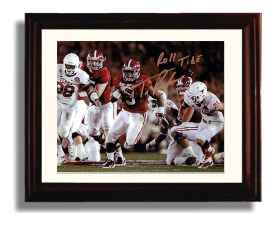 Alabama Football Trent Richardson Dominant Run 2013 College Football Wall Art 8x10 Beveled Frame wall art print – College Football decor