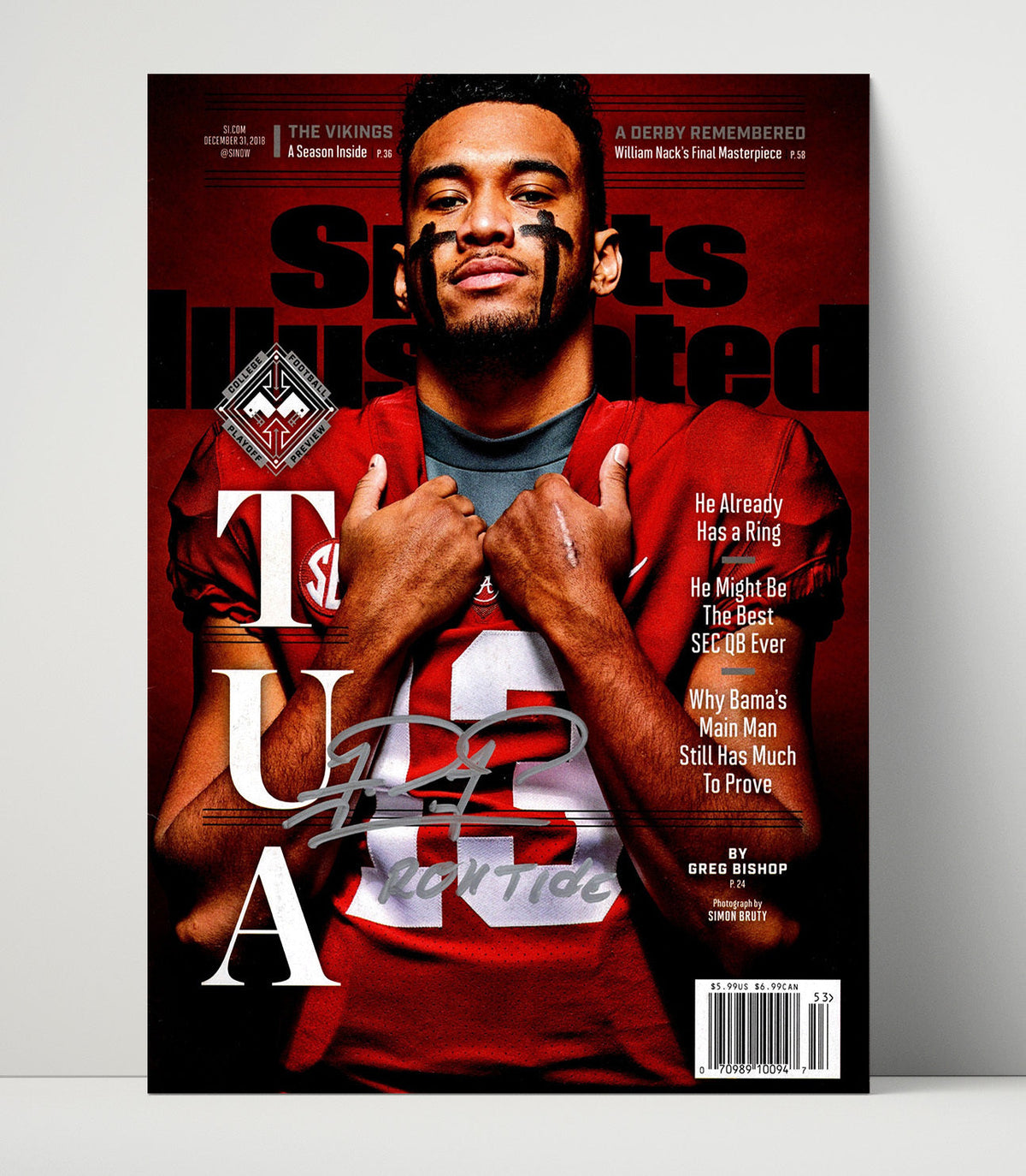 Alabama Football - Tua Tagovailoa - Roll Tide Legacy 8x10 Unframed Print college football wall art