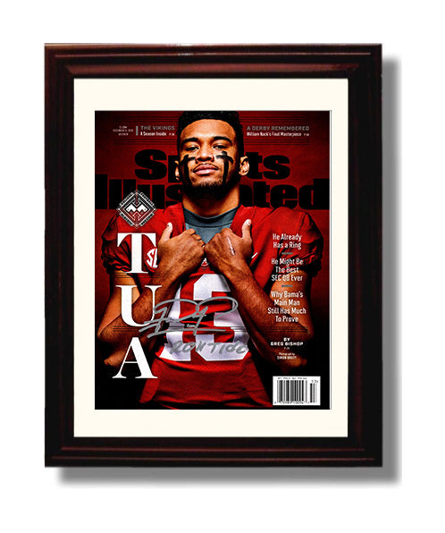 Alabama Football Tua Tagovailoa Roll Tide Legacy College Football Wall Art 8x10 Beveled Frame wall art print – College Football decor