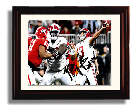Alabama Football Tua Tagovailoa Championship Clutch Throw College Football Wall Art 8x10 Beveled Frame wall art print – College Football decor