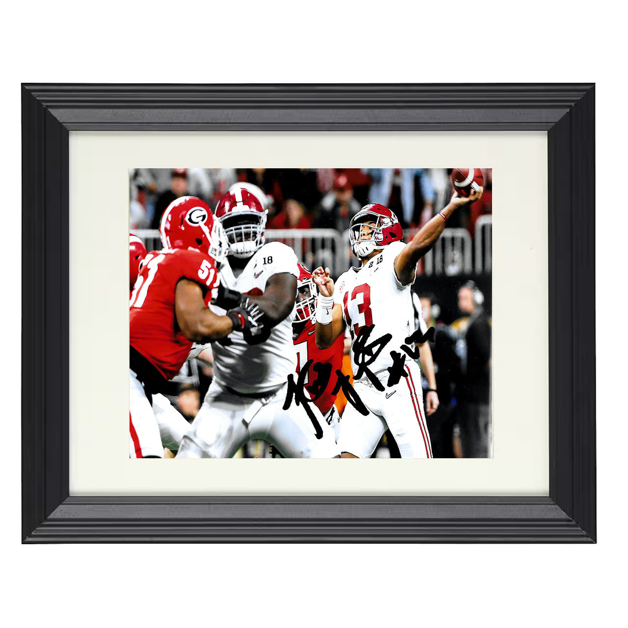Alabama Football Tua Tagovailoa Championship Clutch Throw 8x10 black beveled frame college football wall art