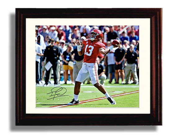 Alabama Football - Tua Tagovailoa Dropback Pass 8x10 Beveled Frame college football wall art