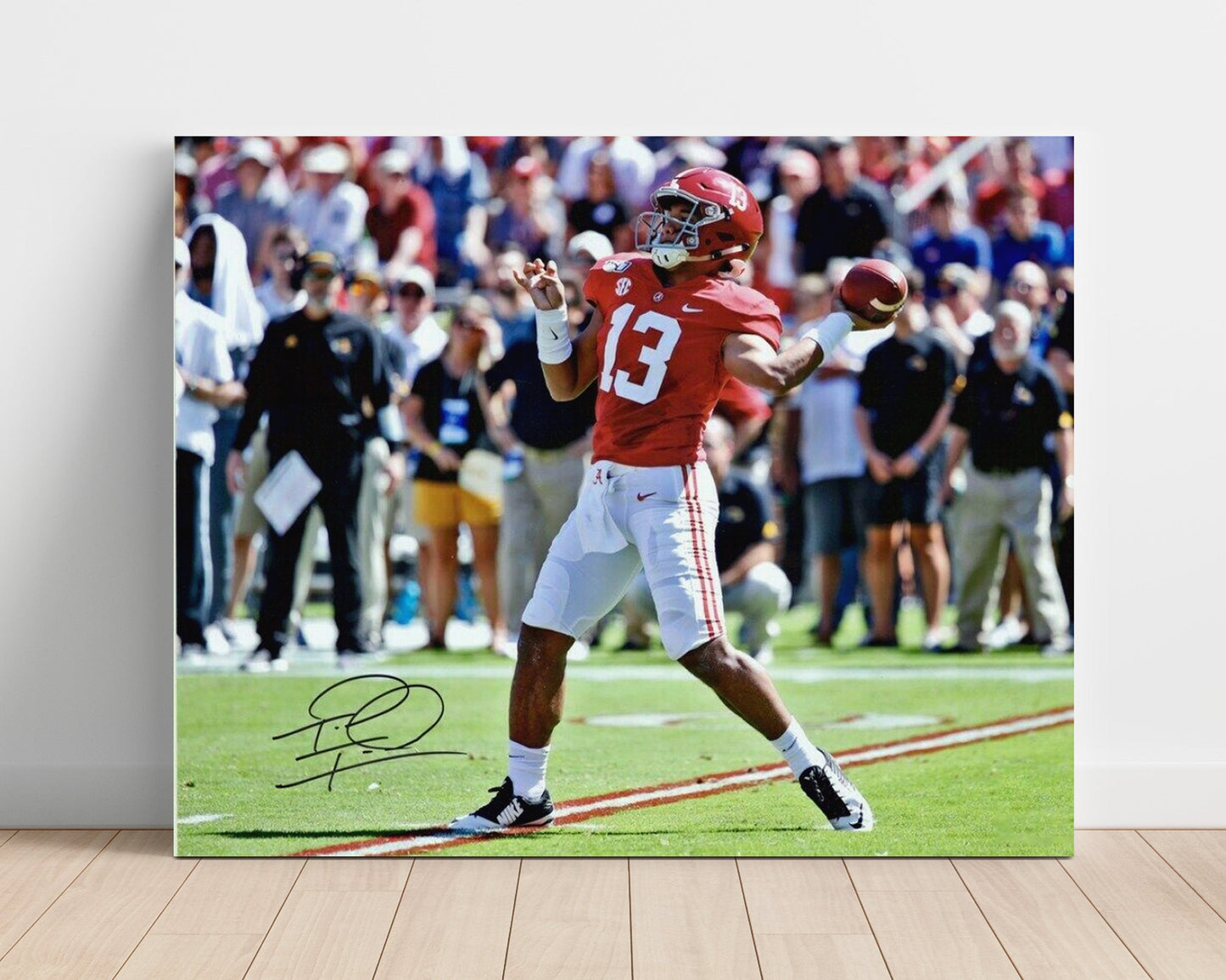 Alabama Football - Tua Tagovailoa Dropback Pass 8x10 Unframed Print college football wall art