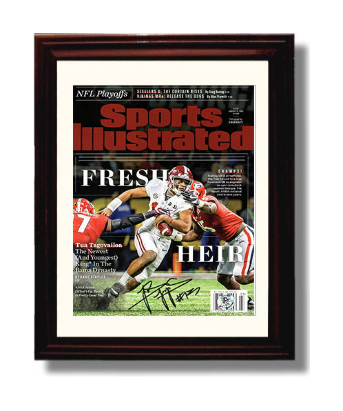 Alabama Football Tua Tagovailoa Fresh Heir Dynasty Builder College Football Wall Art 8x10 Beveled Frame wall art print – College Football decor