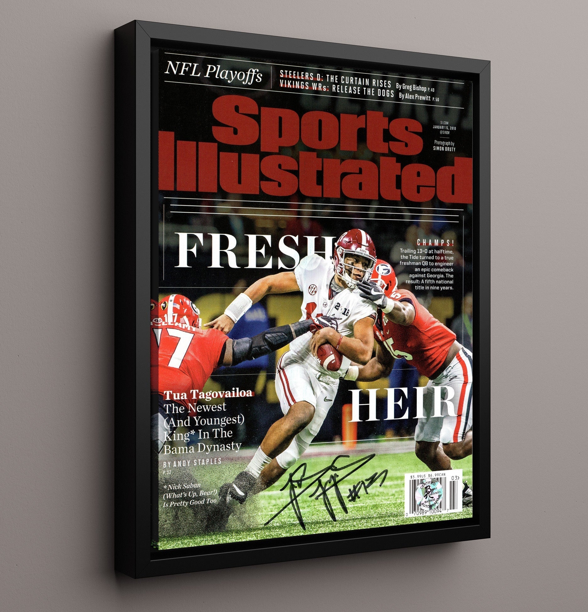 Alabama Football - Tua Tagovailoa Fresh Heir - Dynasty Builder 8x10 Framed Canvas college football wall art