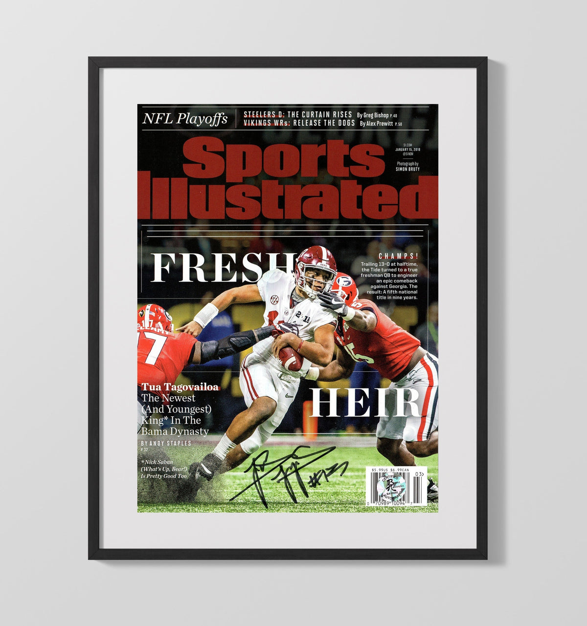 Alabama Football - Tua Tagovailoa Fresh Heir - Dynasty Builder 8x10 Gallery Frame college football wall art