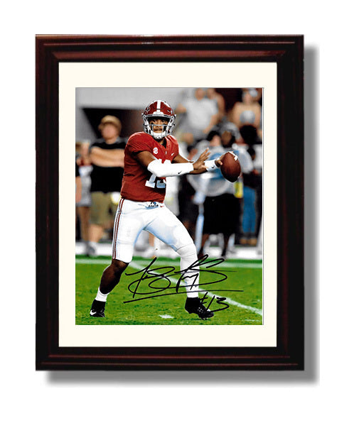 Alabama Football Tua Tagovailoa Pocket Pass Calm Under Fire College Football Wall Art 8x10 Beveled Frame wall art print – College Football decor