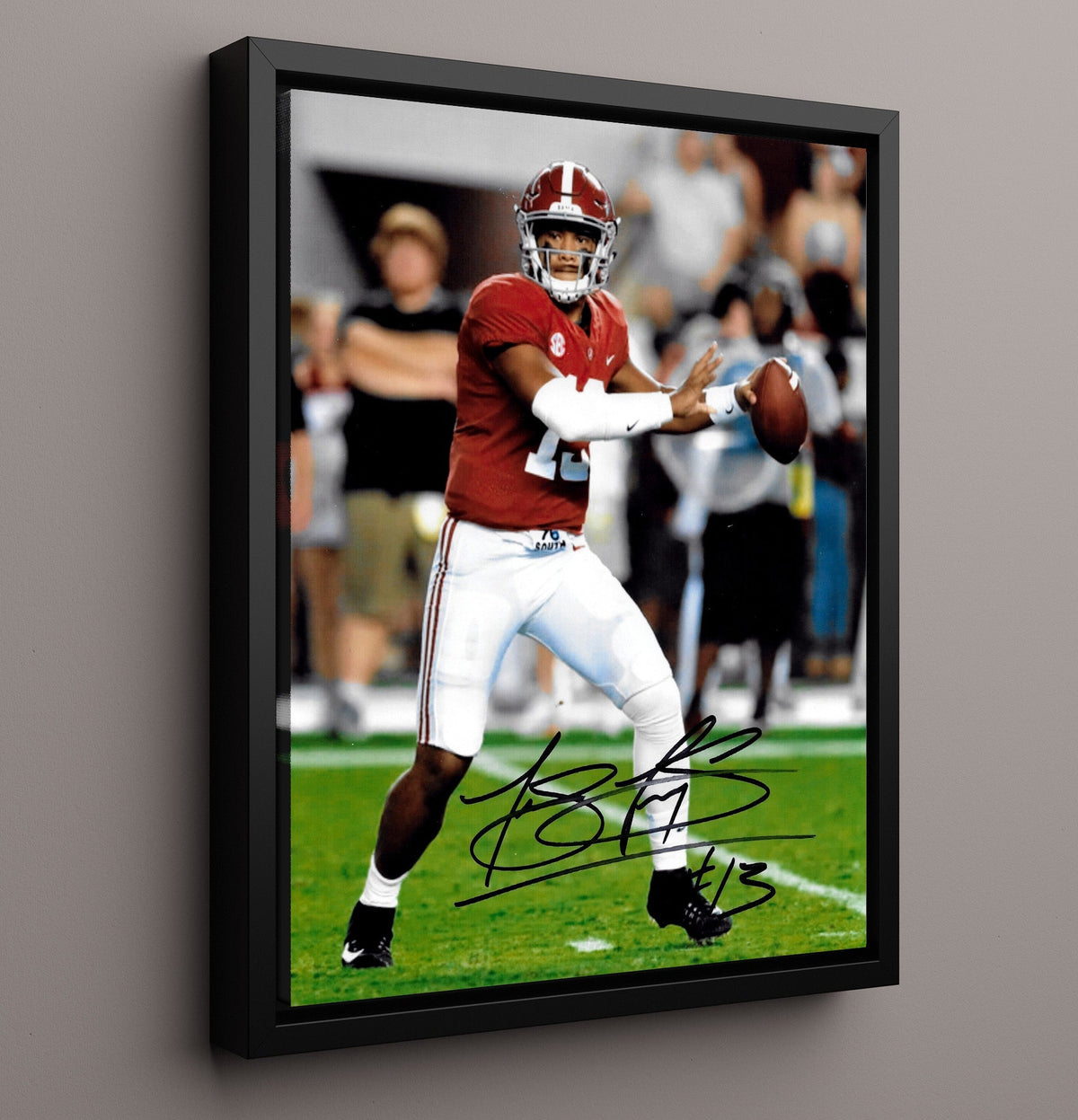 Alabama Football - Tua Tagovailoa Pocket Pass - Calm Under Fire 8x10 Framed Canvas college football wall art