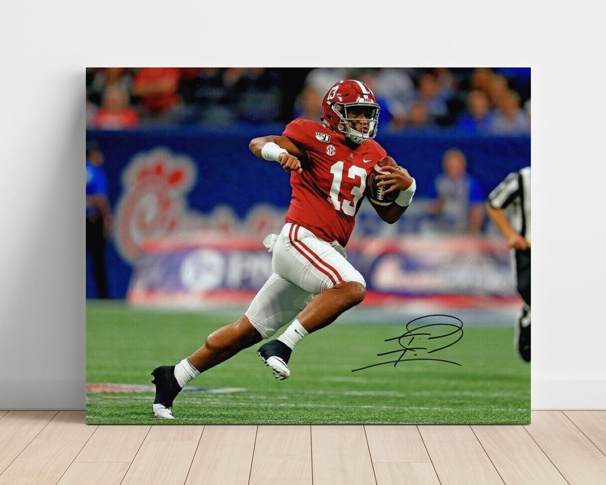 Alabama Football - Tua Tagovailoa Rollout Throw on the Run 8x10 Unframed Print college football wall art