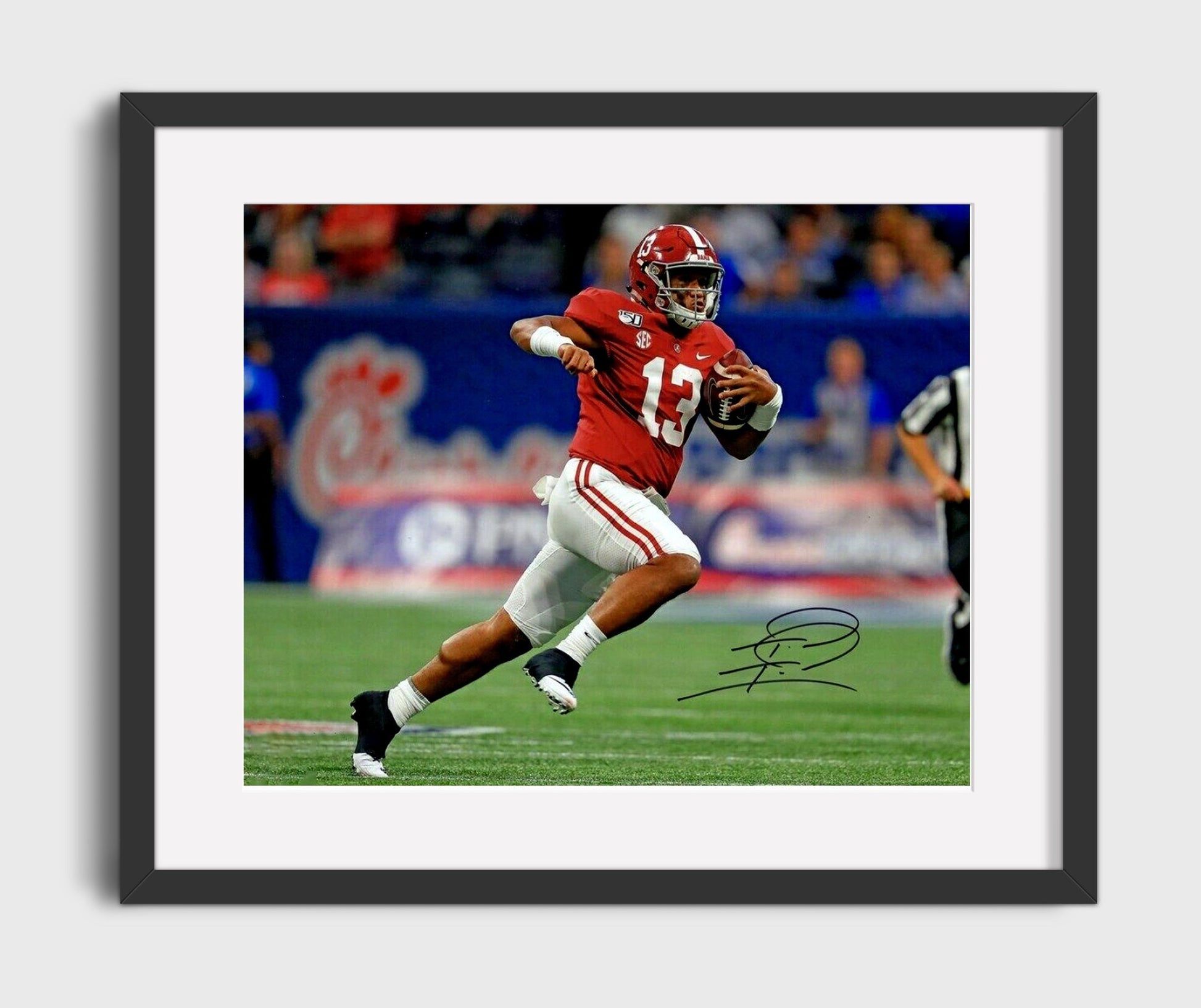 Alabama Football - Tua Tagovailoa Rollout Throw on the Run 8x10 Gallery Frame college football wall art