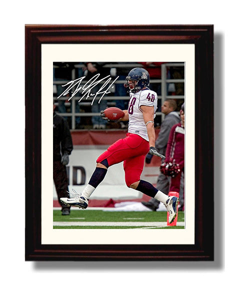 Arizona football Rob Gronkowski End Zone Strike Breakthrough College Football Wall Art 8x10 Beveled Frame wall art print – College Football decor