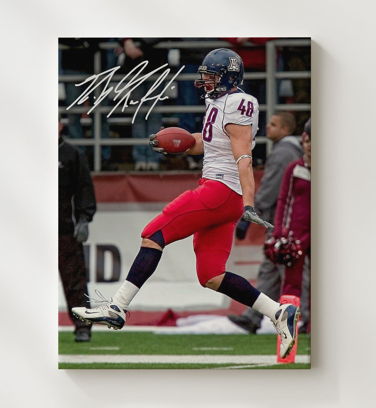 Arizona football - Rob Gronkowski End Zone Strike Breakthrough 8x10 Canvas college football wall art