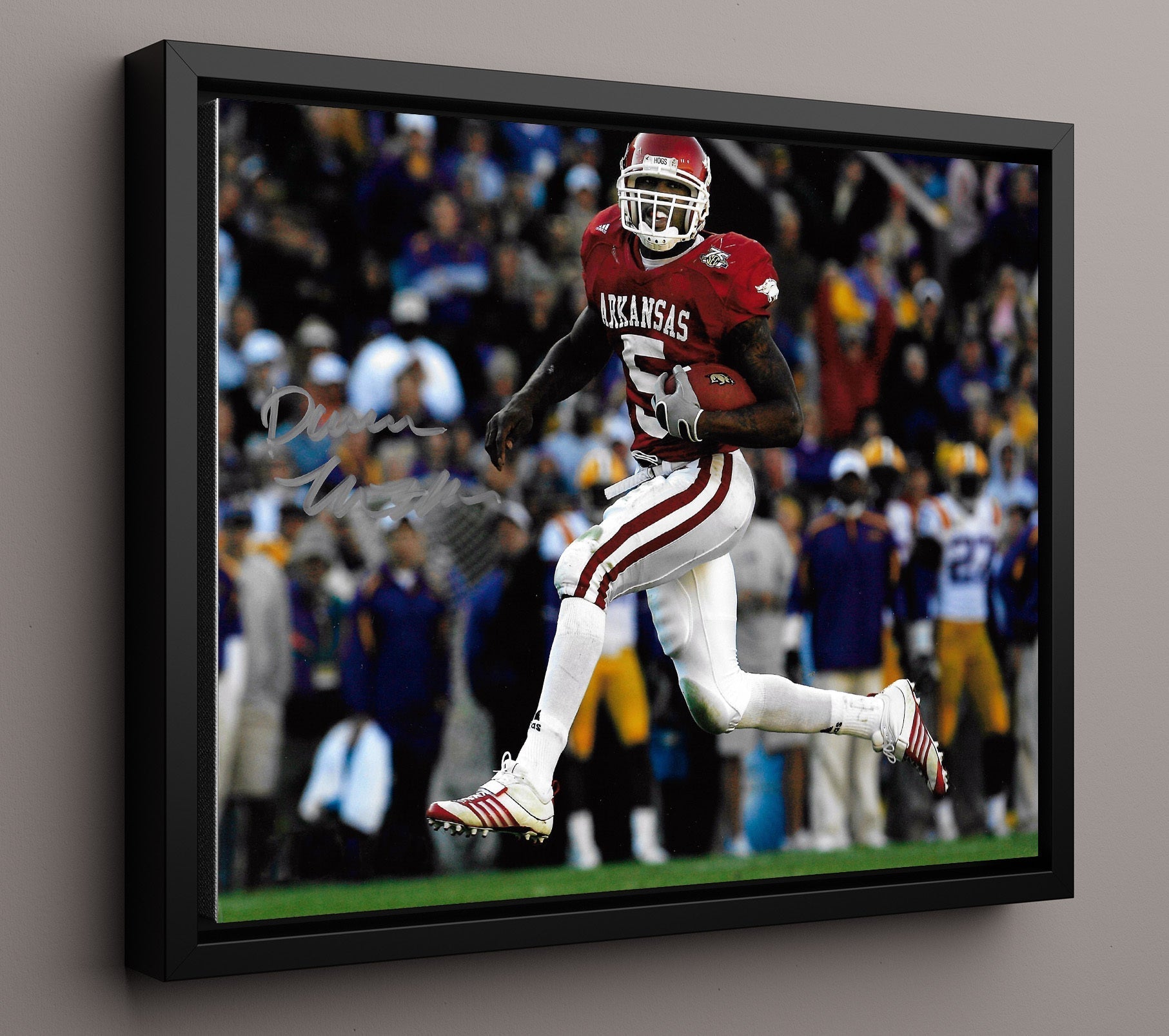 Arkansas Football - Darren McFadden Open Field Sprint Breakaway Run 8x10 Framed Canvas college football wall art