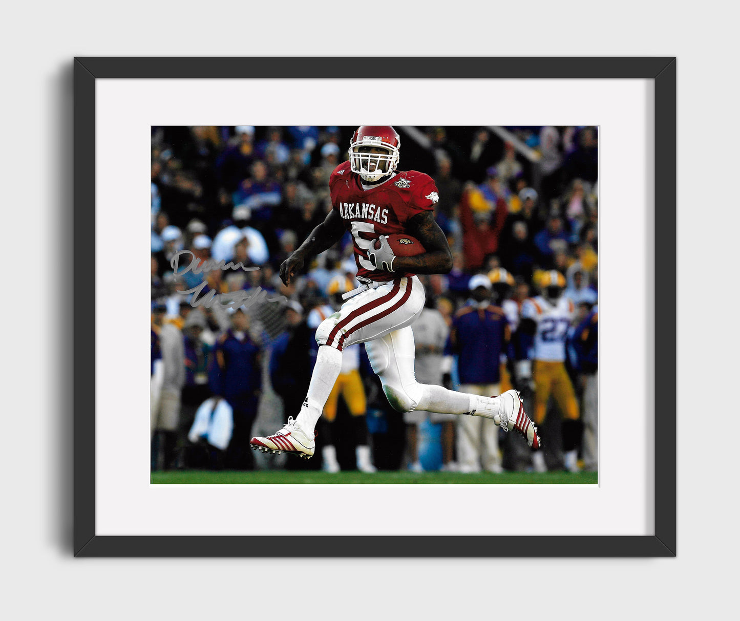 Arkansas Football Darren McFadden Open Field Sprint Breakaway Run College Football Wall Art 16x20 Gallery Frame wall art print – College Football decor