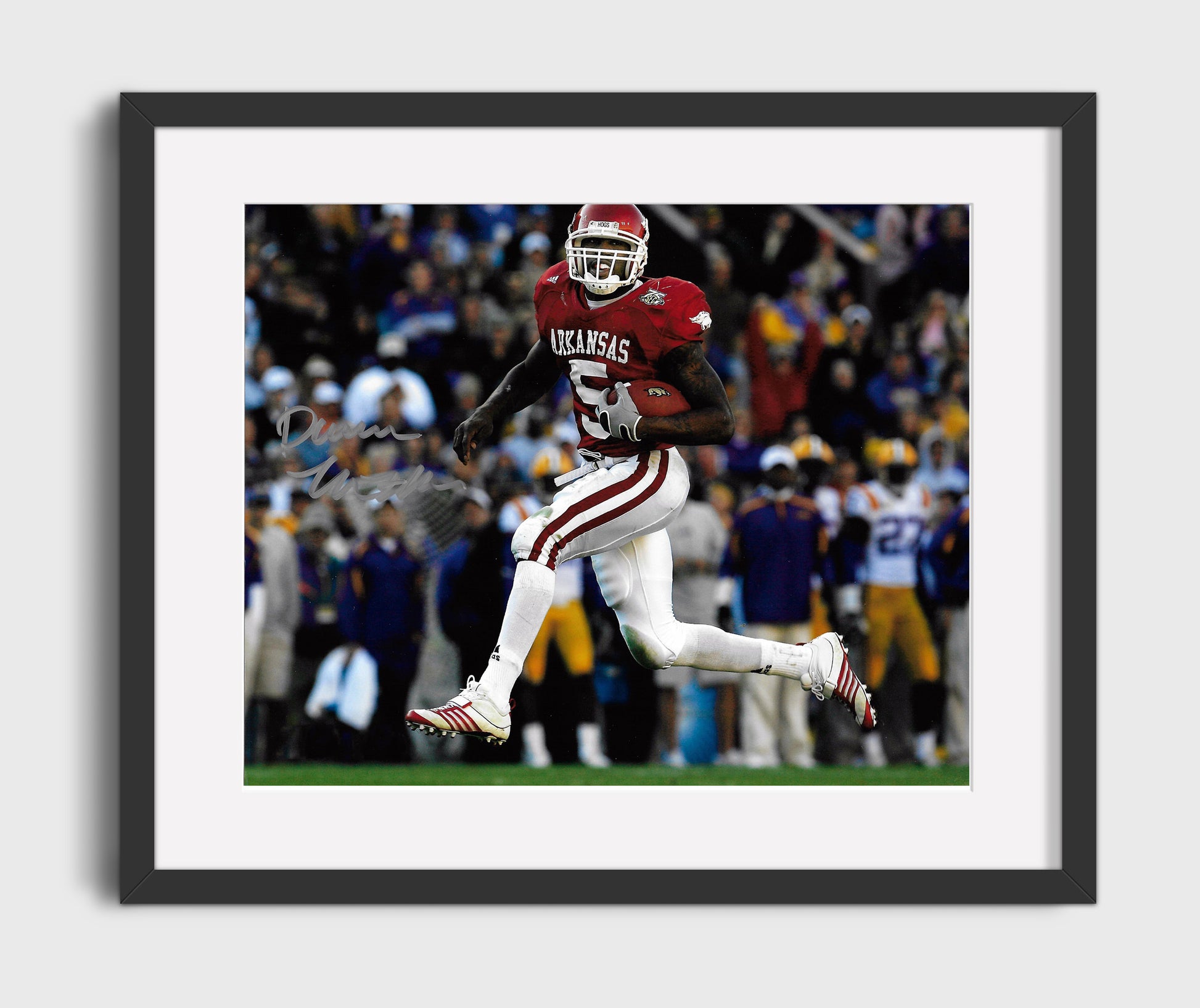 Arkansas Football Darren McFadden Open Field Sprint Breakaway Run College Football Wall Art 16x20 Gallery Frame wall art print – College Football decor