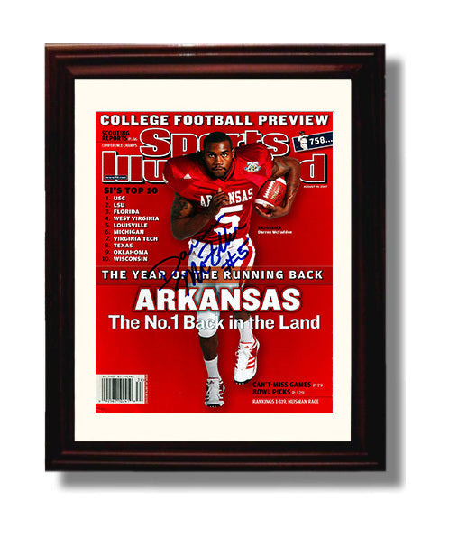 Arkansas football Darren McFadden Open Field Acceleration Burst College Football Wall Art 8x10 Beveled Frame wall art print – College Football decor