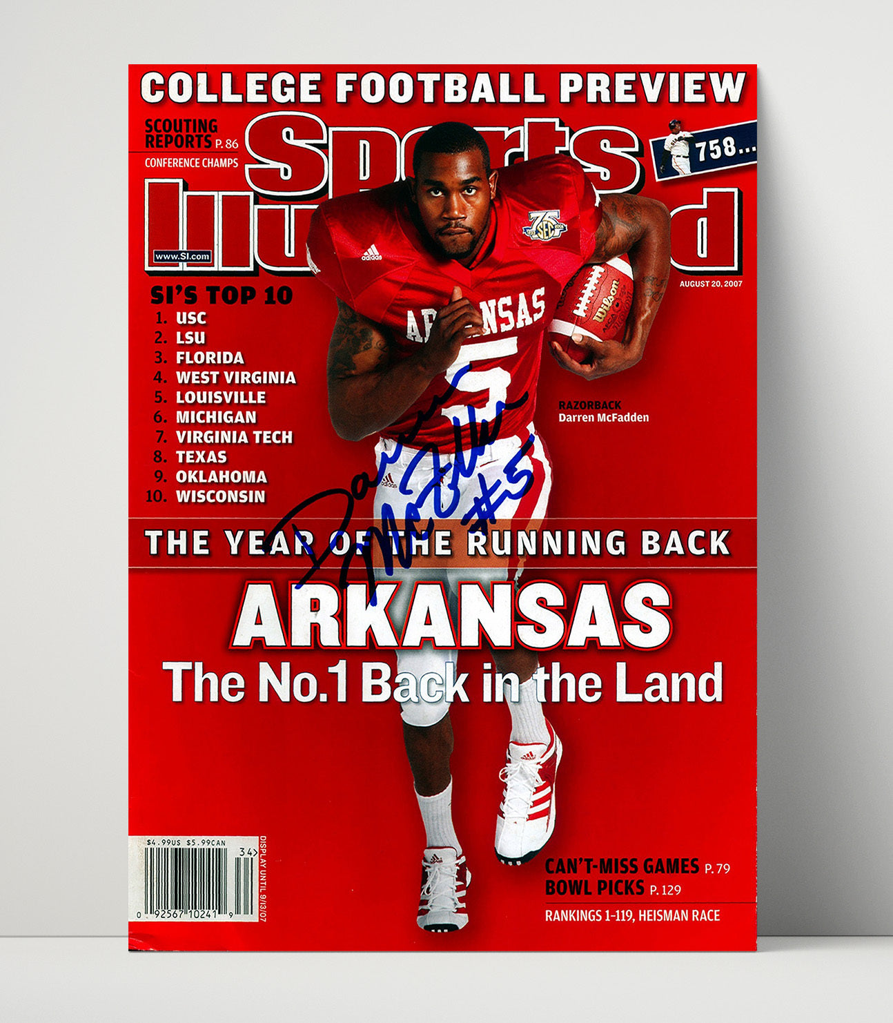 Arkansas football Darren McFadden Open Field Acceleration Burst College Football Wall Art 16x20 Unframed Print wall art print – College Football decor
