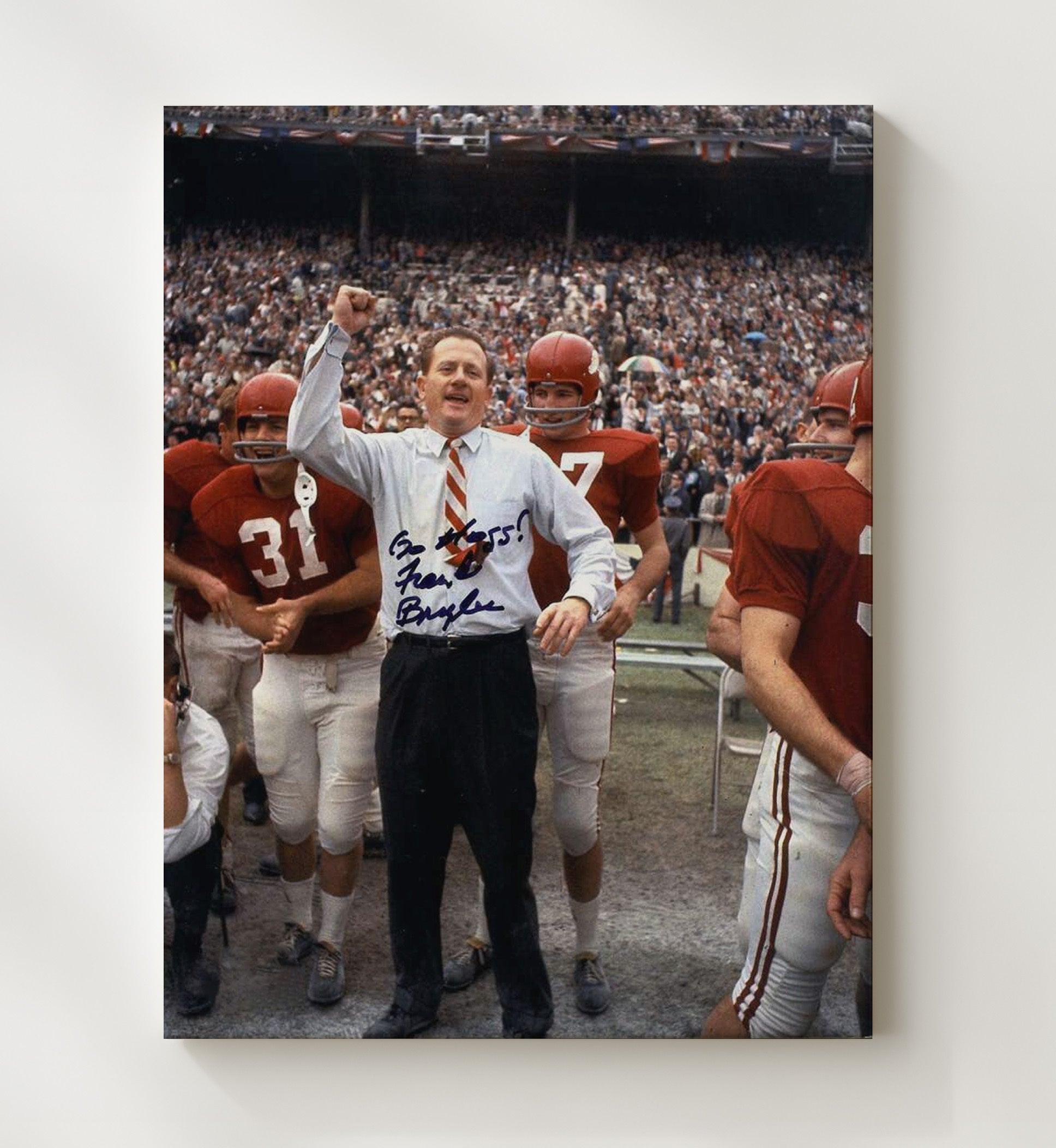 Arkansas football - Frank Broyles Sideline Command Presence 8x10 Canvas college football wall art