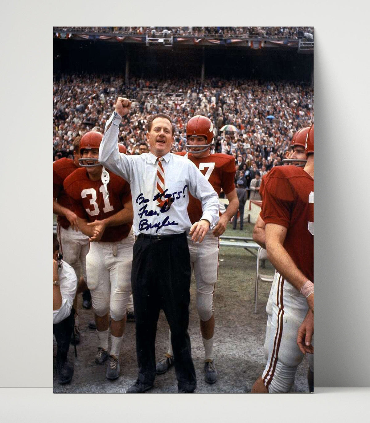 Arkansas football - Frank Broyles Sideline Command Presence 8x10 Unframed Print college football wall art