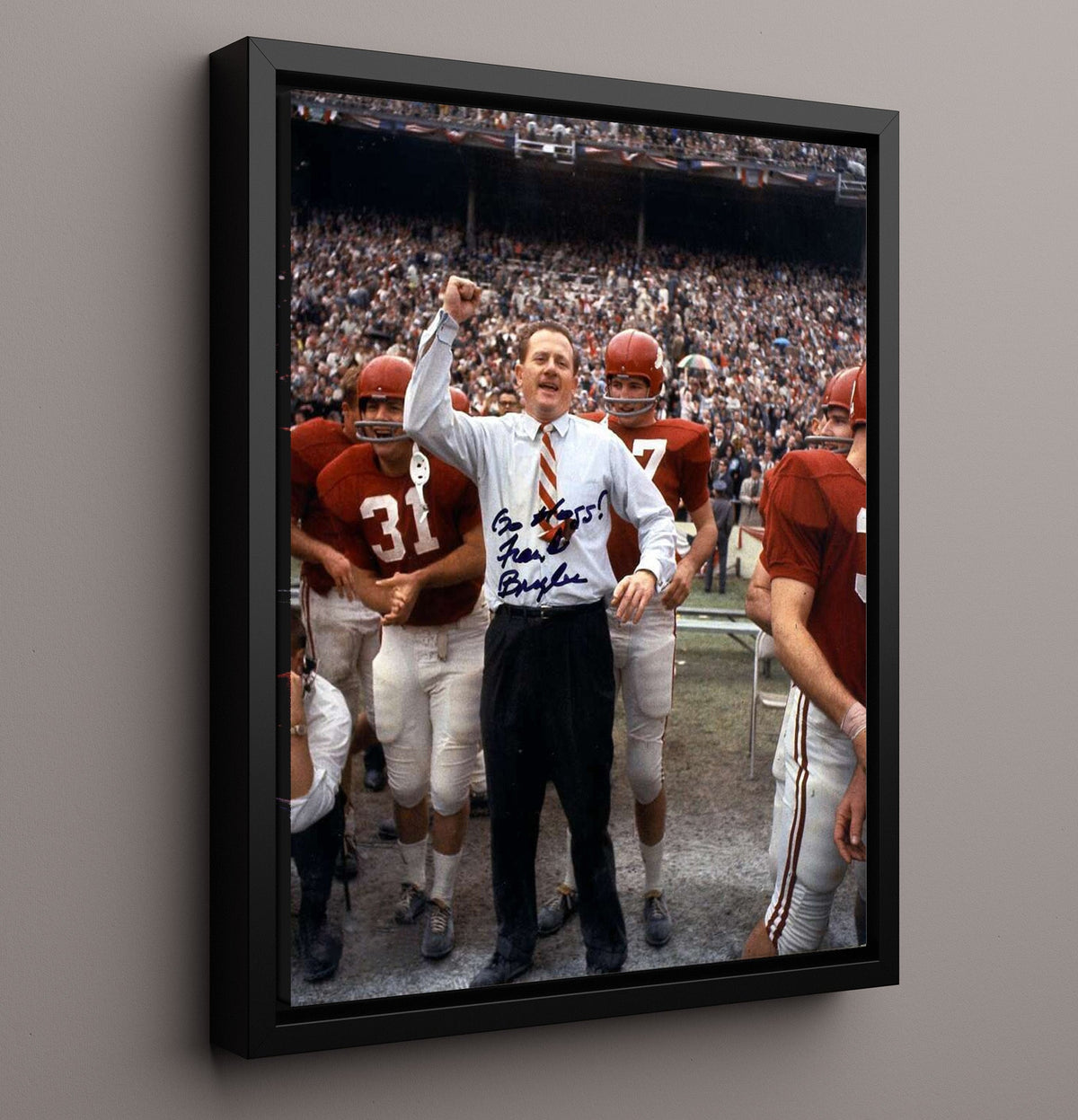 Arkansas football - Frank Broyles Sideline Command Presence 8x10 Framed Canvas college football wall art
