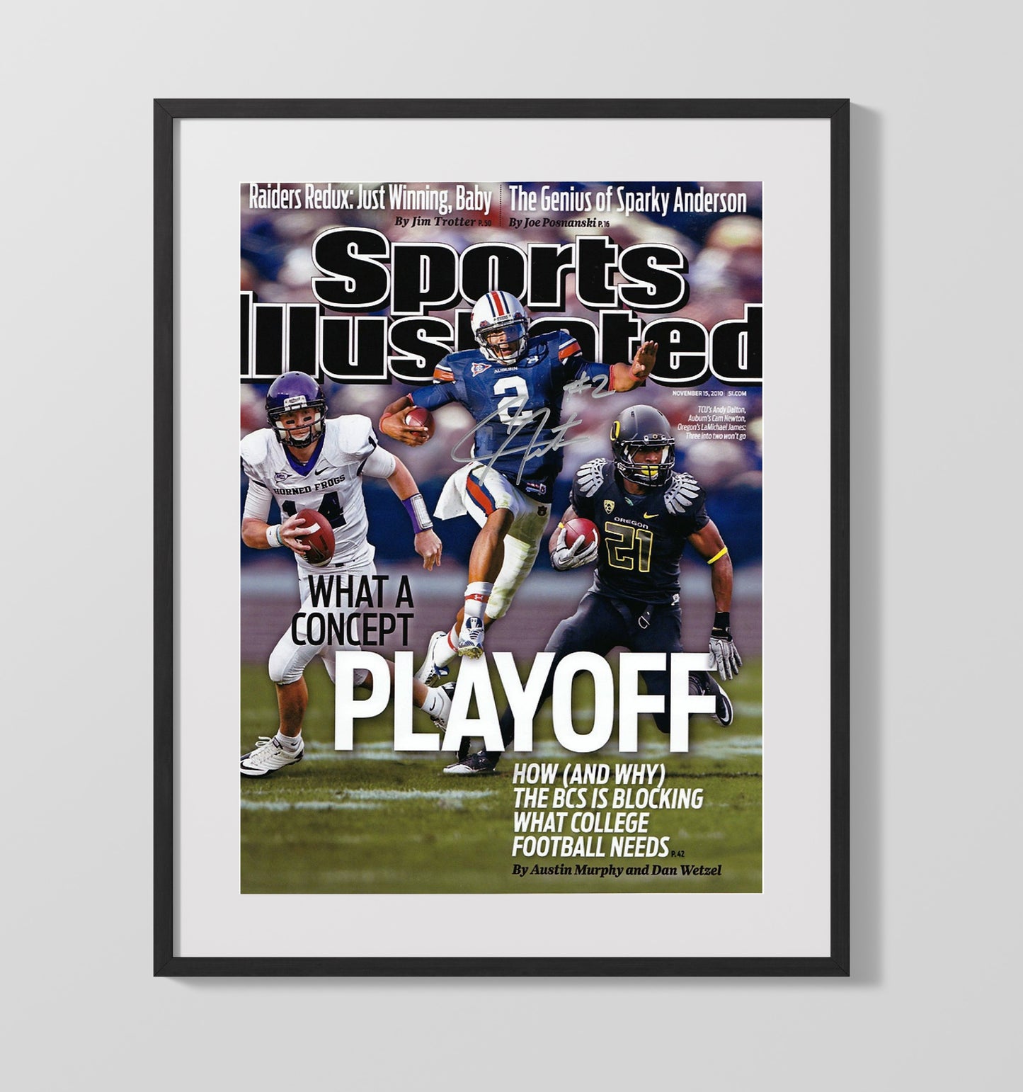 Auburn Cam Newton Playoff Vision SI Cover 2010 College Football Wall Art 16x20 Gallery Frame wall art print – College Football decor
