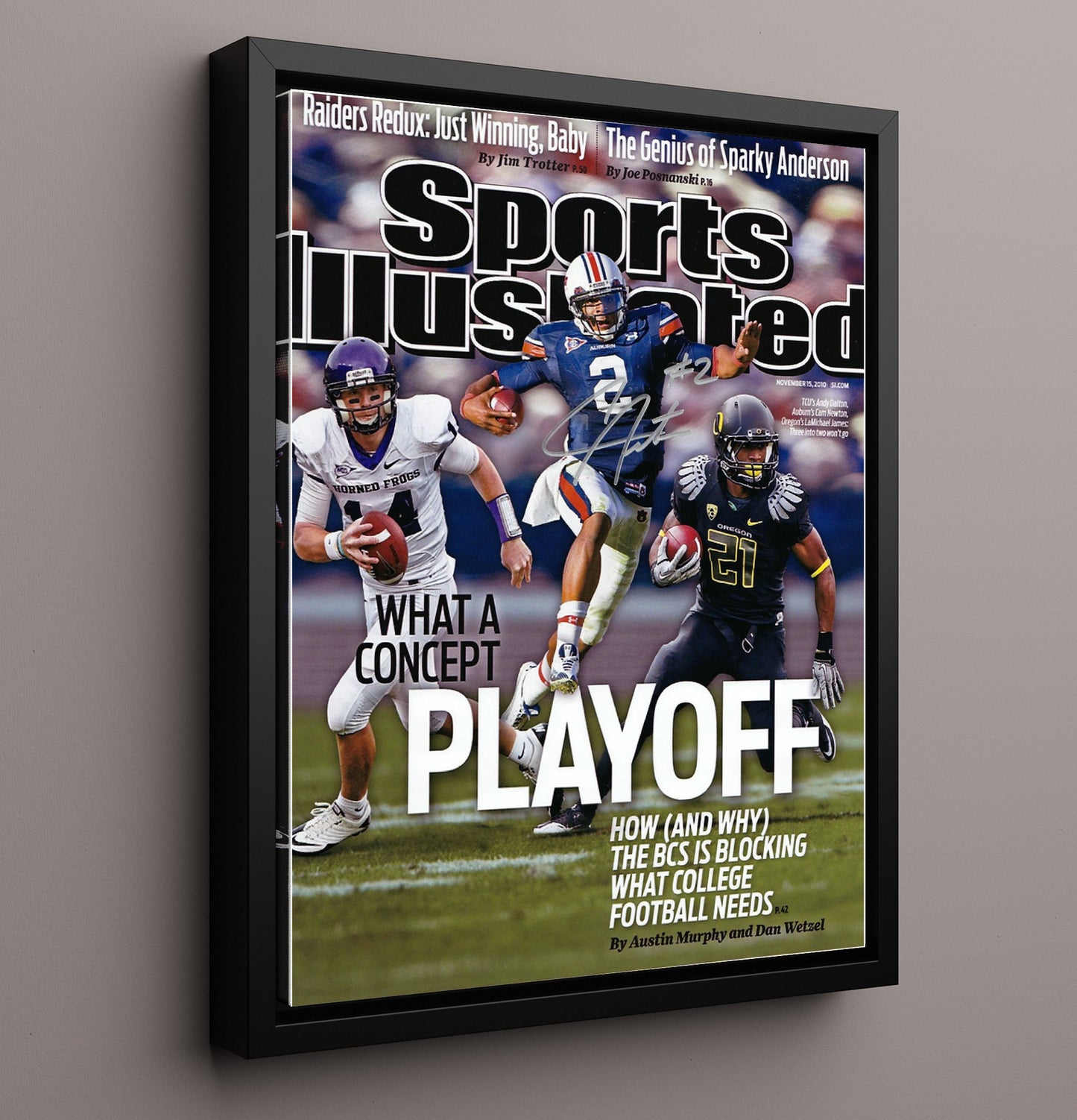 Auburn Cam Newton Playoff Vision SI Cover 2010 College Football Wall Art 16x20 Framed Canvas wall art print – College Football decor