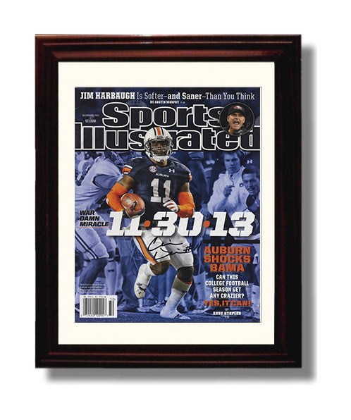 Auburn Chris Davis Kick Six Miracle SI Cover 2013 College Football Wall Art 8x10 Beveled Frame wall art print – College Football decor