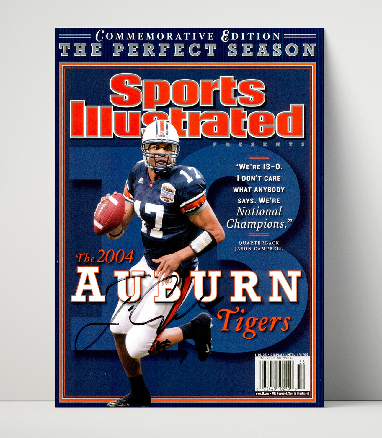 Auburn Jason Campbell Perfect Season SI Cover 2004 College Football Wall Art 16x20 Unframed Print wall art print – College Football decor