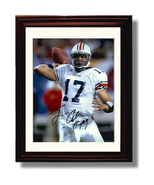 Auburn Jason Campbell Pocket Passer Focus College Football Wall Art 8x10 Beveled Frame wall art print – College Football decor