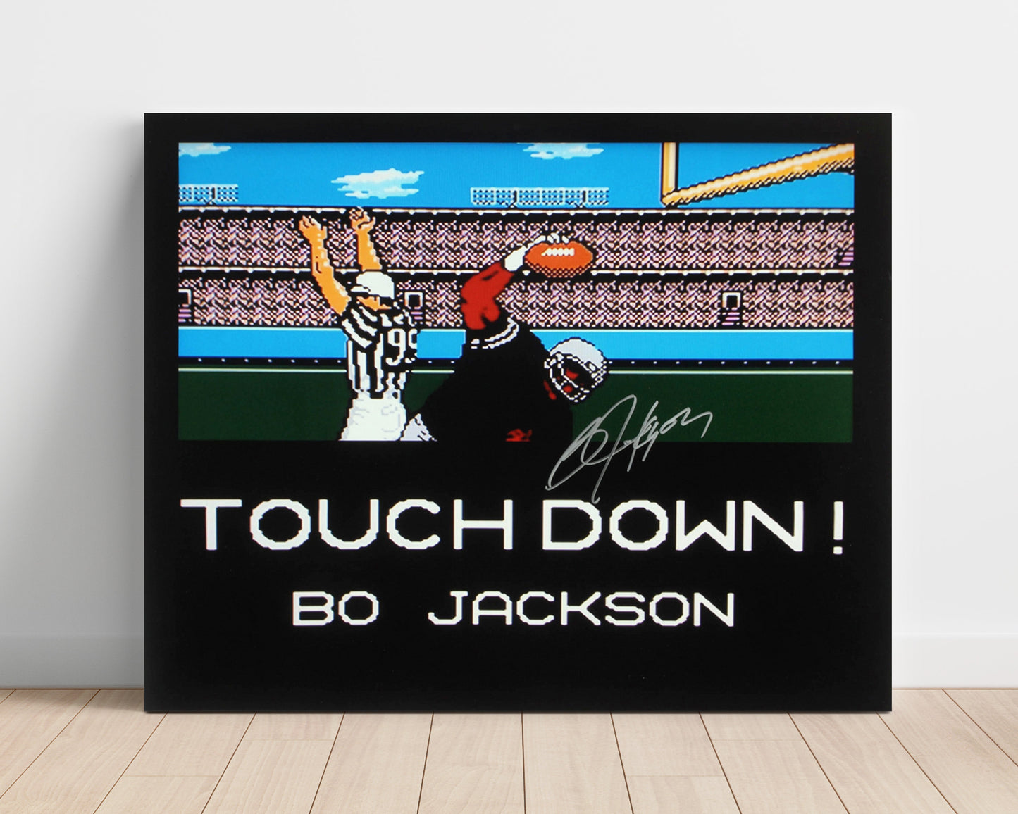 Auburn Football Bo Jackson Tecmo Bowl Touchdown 8-Bit Classic College Football Wall Art 16x20 Unframed Print wall art print – College Football decor