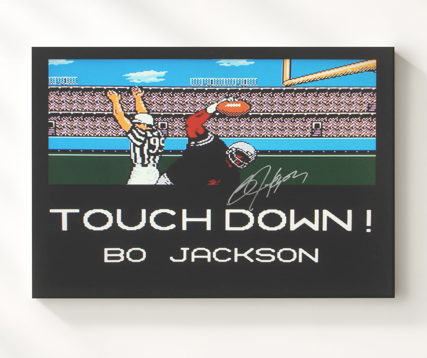 Auburn Football Bo Jackson Tecmo Bowl Touchdown 8-Bit Classic College Football Wall Art 20x24 Canvas wall art print – College Football decor