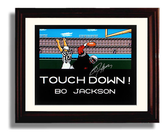 Auburn Football Bo Jackson Tecmo Bowl Touchdown 8-Bit Classic College Football Wall Art 8x10 Beveled Frame wall art print – College Football decor