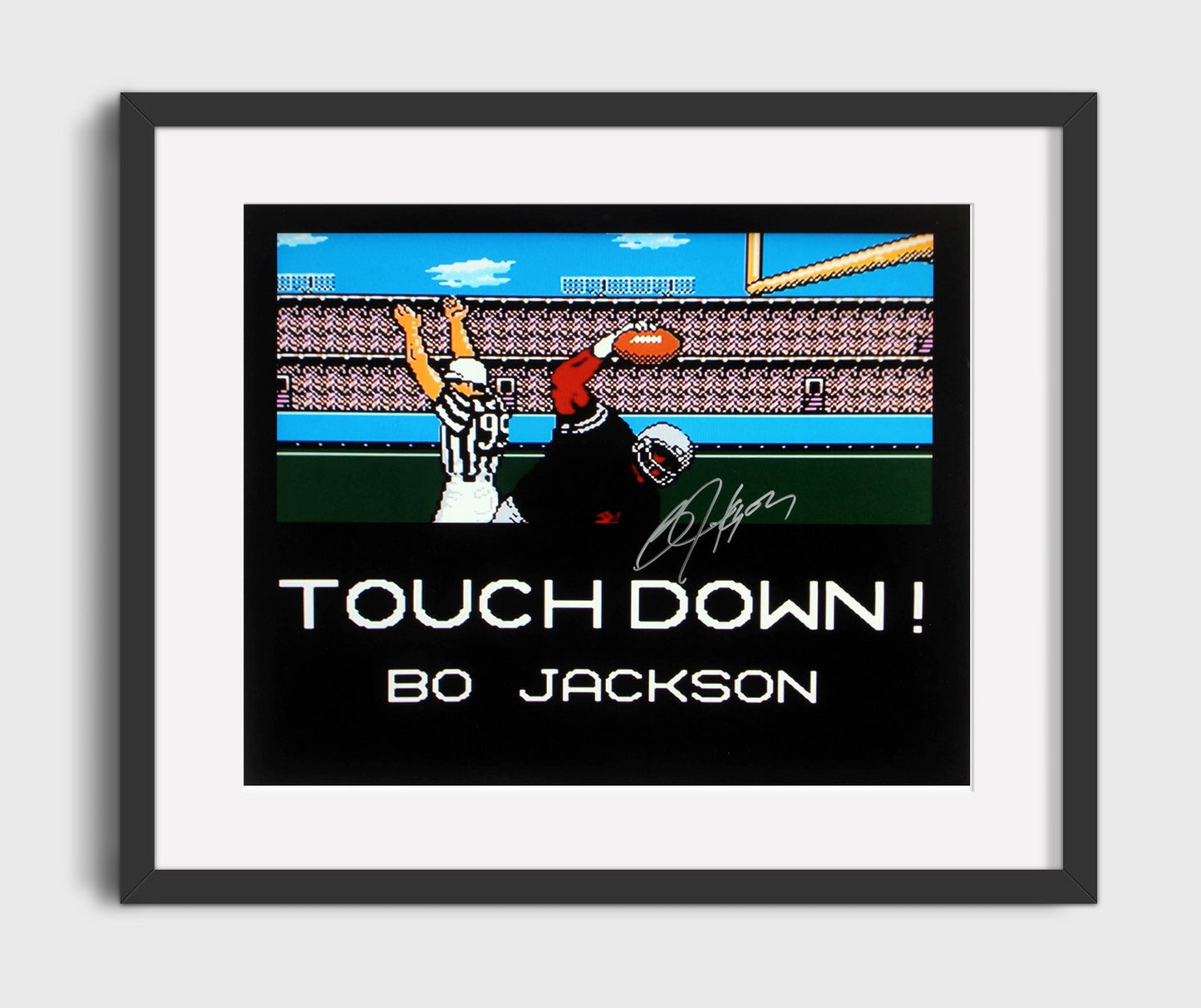 Auburn Football - Bo Jackson Tecmo Bowl Touchdown 8-Bit Classic 8x10 Gallery Frame college football wall art