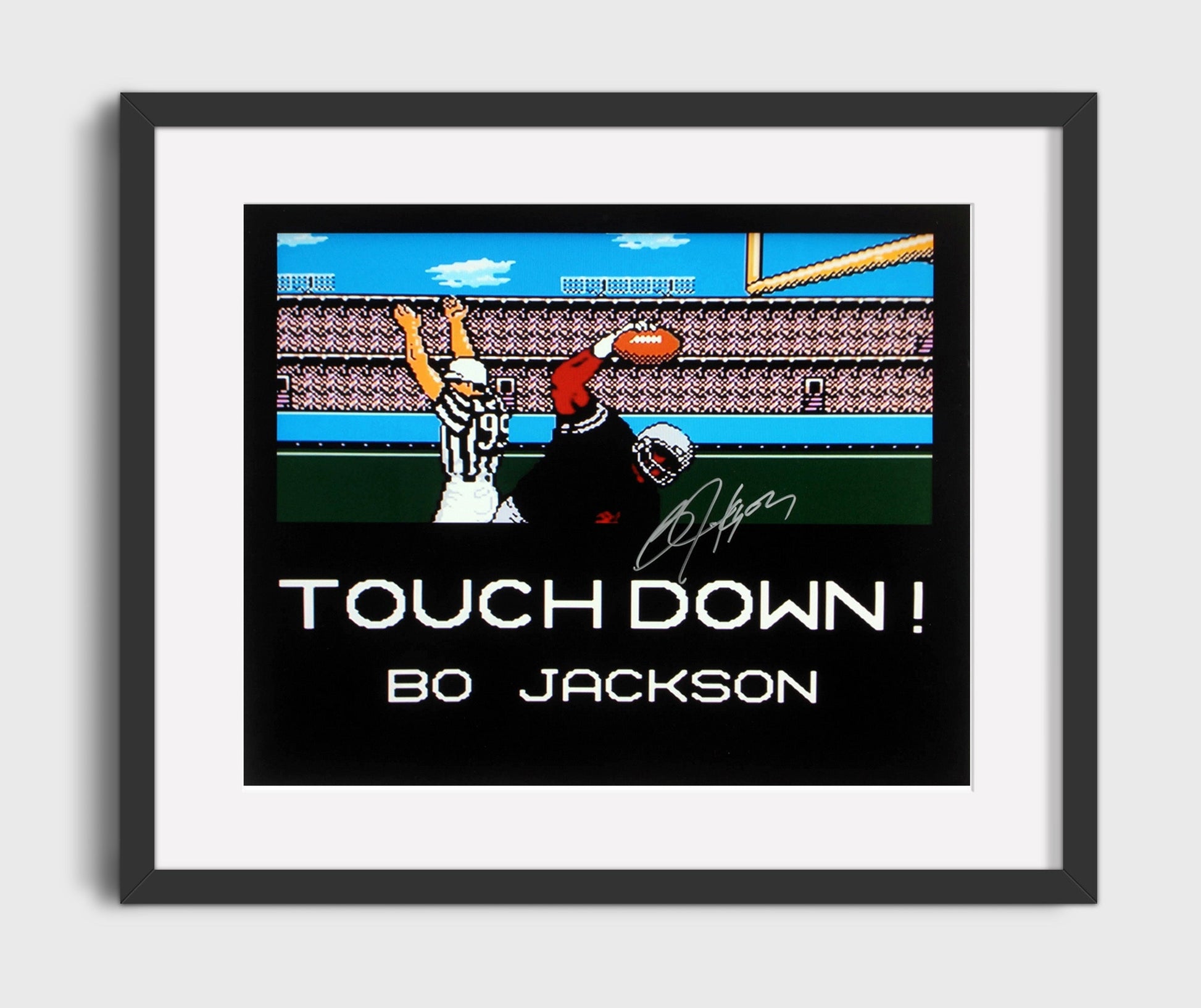 Auburn Football - Bo Jackson Tecmo Bowl Touchdown 8-Bit Classic 8x10 Gallery Frame college football wall art