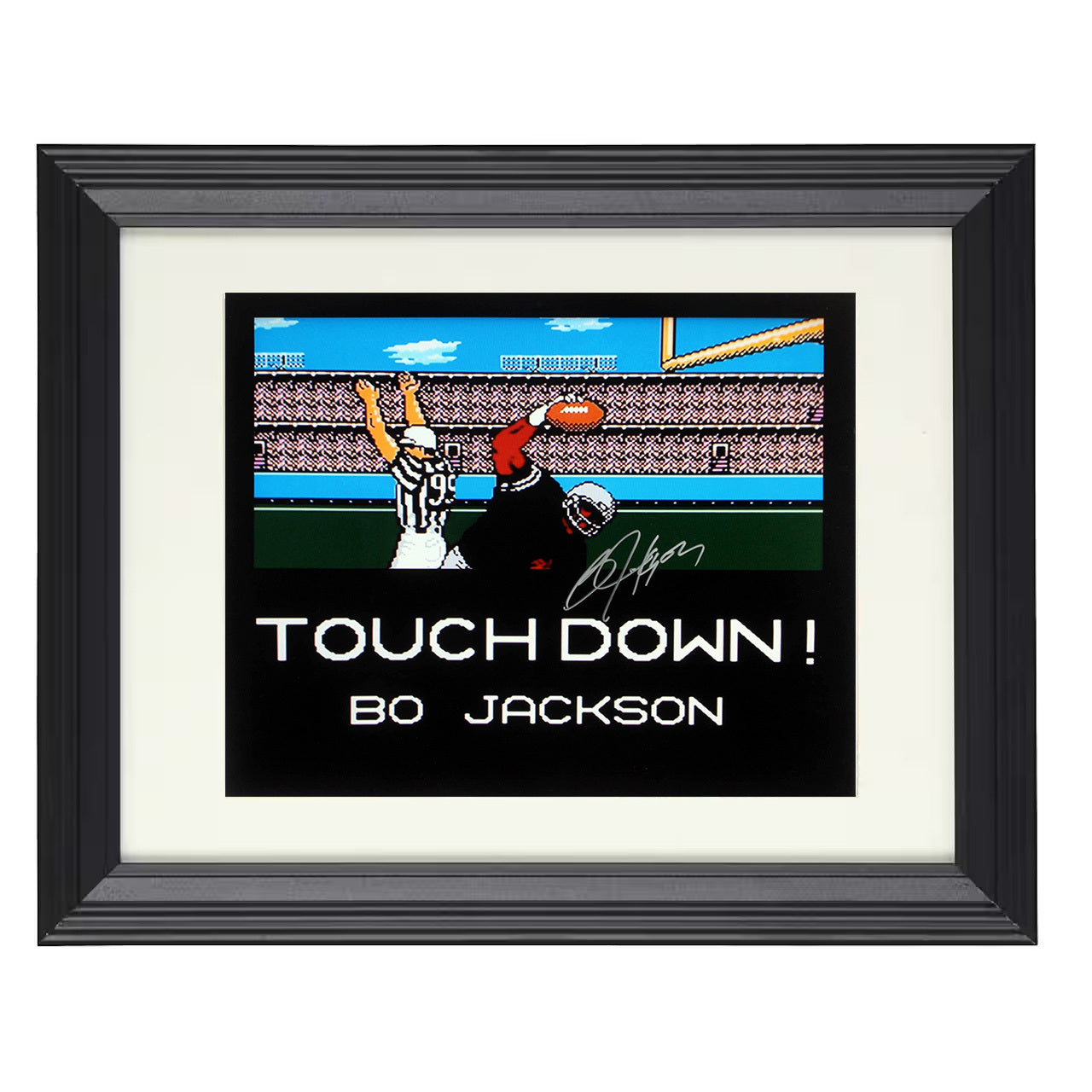 Auburn Bo Jackson Tecmo Bowl Touchdown 8-Bit Classic 8x10 black beveled frame college football wall art