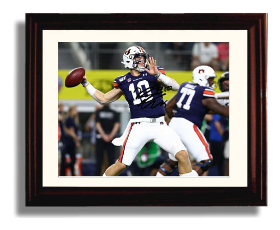 Auburn Football Bo Nix Downfield Pass Pocket Release College Football Wall Art 8x10 Beveled Frame wall art print – College Football decor