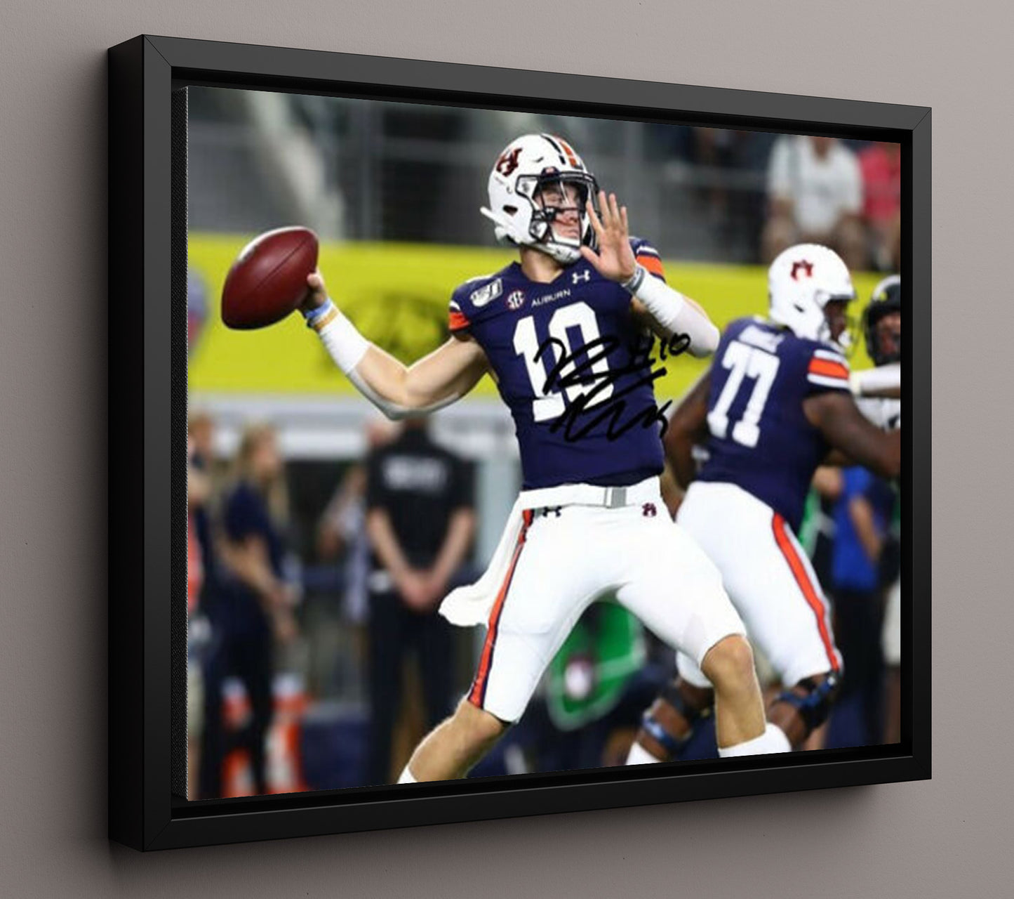Auburn Football - Bo Nix Downfield Pass Pocket Release 8x10 Framed Canvas college football wall art