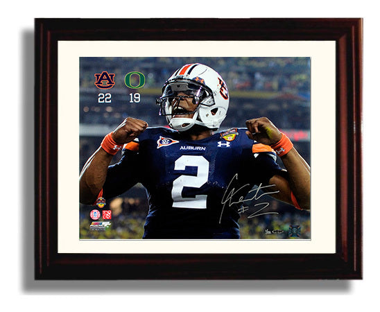 Auburn Football - Cam Newton Fiesta Bowl Championship Victory Run 8x10 Beveled Frame college football wall art
