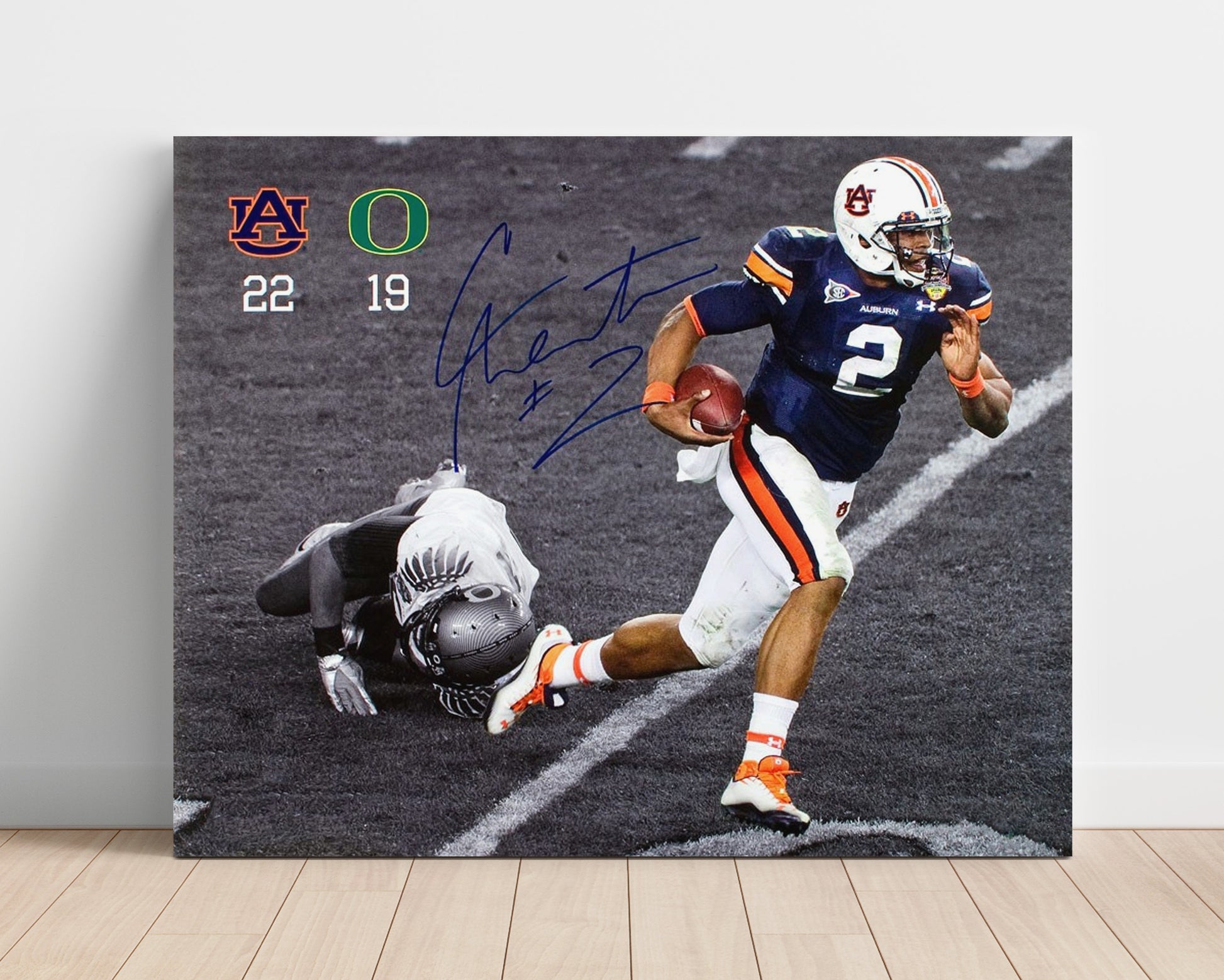 Auburn Football Cam Newton Scramble Open Field Breakaway Run College Football Wall Art 16x20 Unframed Print wall art print – College Football decor
