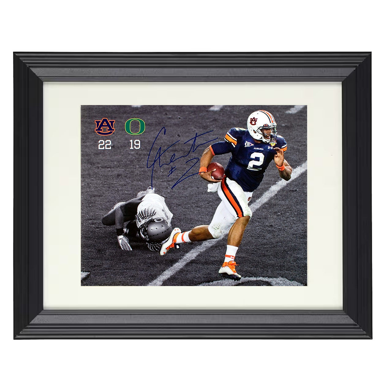 Auburn Cam Newton Scramble Open Field Breakaway Run 8x10 black beveled frame college football wall art