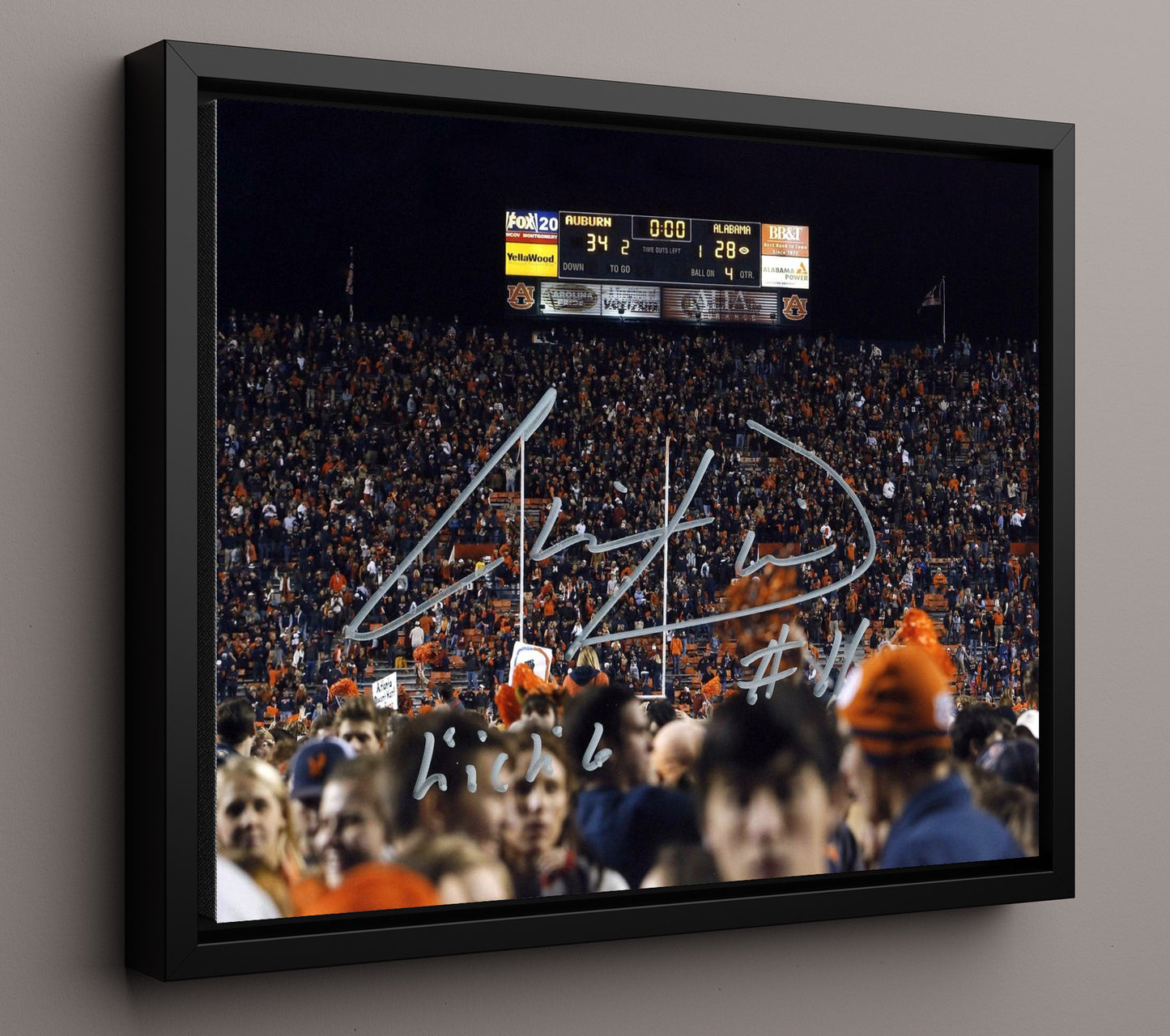 Auburn Football - Chris Davis Kick Six Return Iron Bowl Game Winner 8x10 Framed Canvas college football wall art