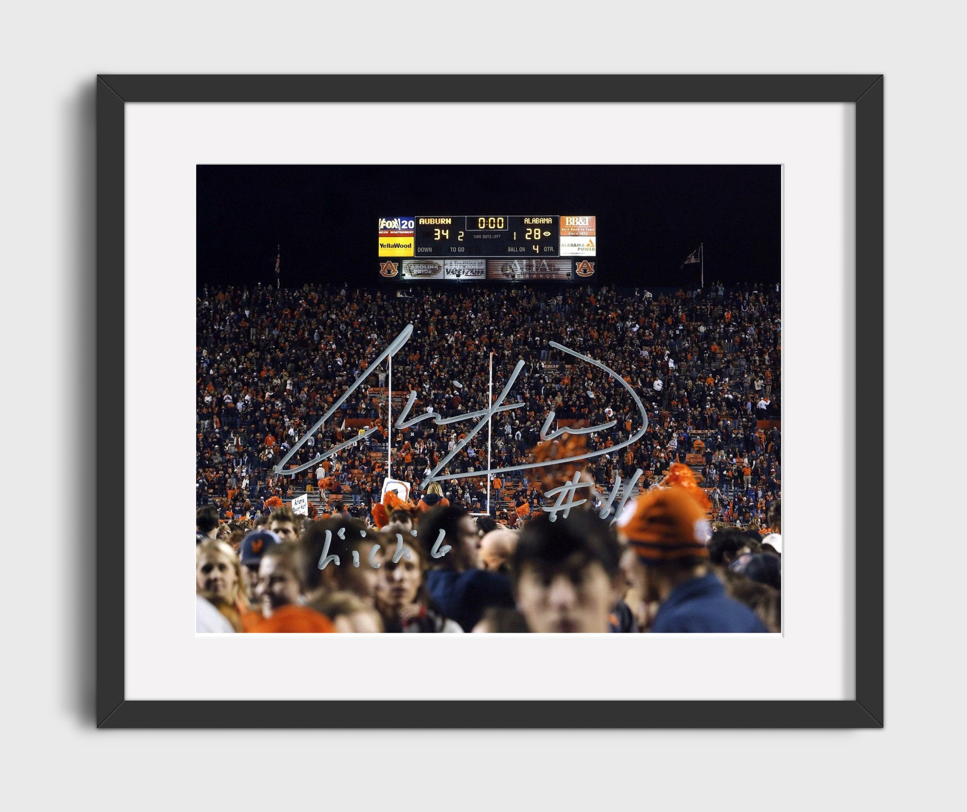 Auburn Football Chris Davis Kick Six Return Iron Bowl Game Winner College Football Wall Art 16x20 Gallery Frame wall art print – College Football decor