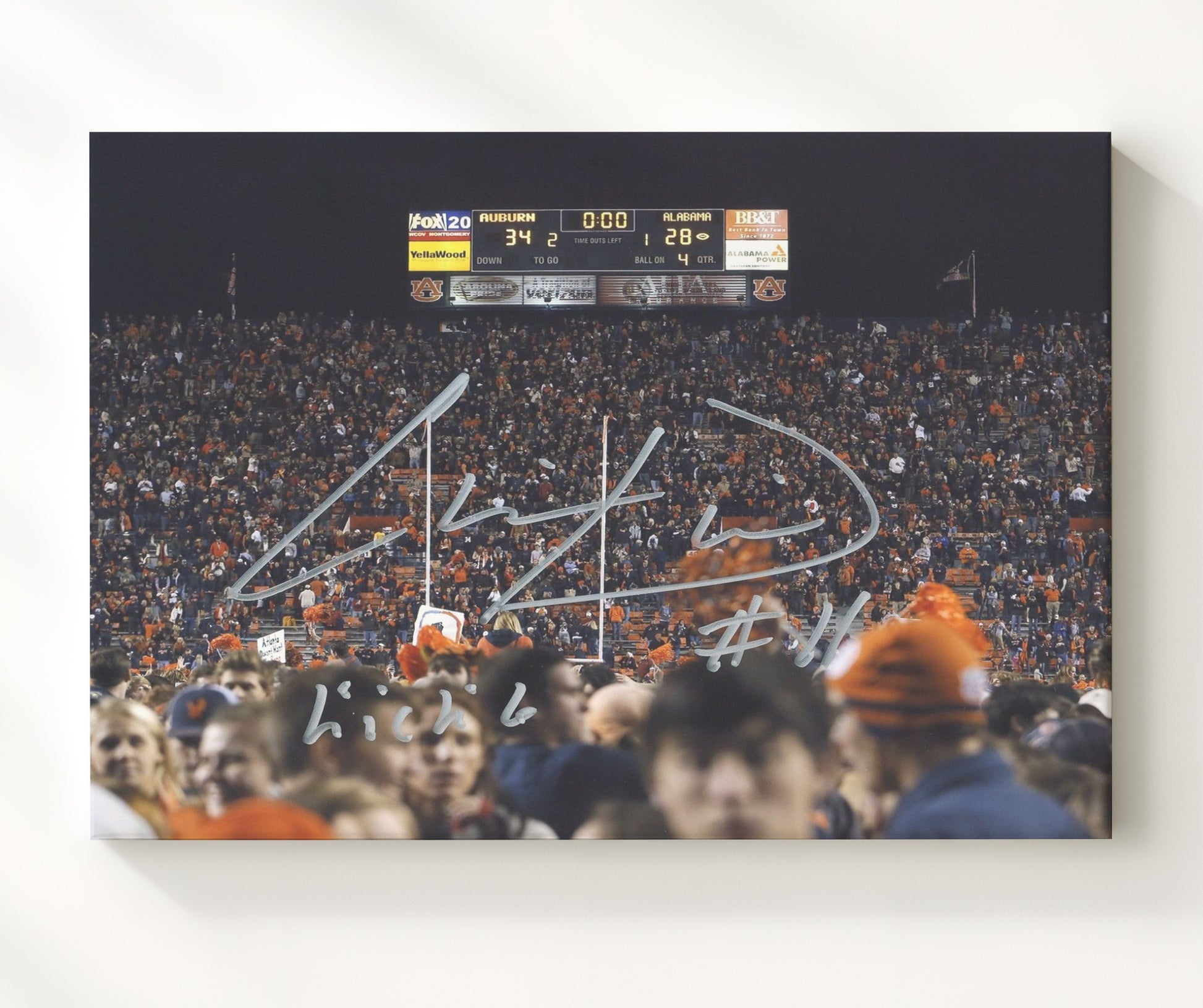 Auburn Football - Chris Davis Kick Six Return Iron Bowl Game Winner 8x10 Canvas college football wall art