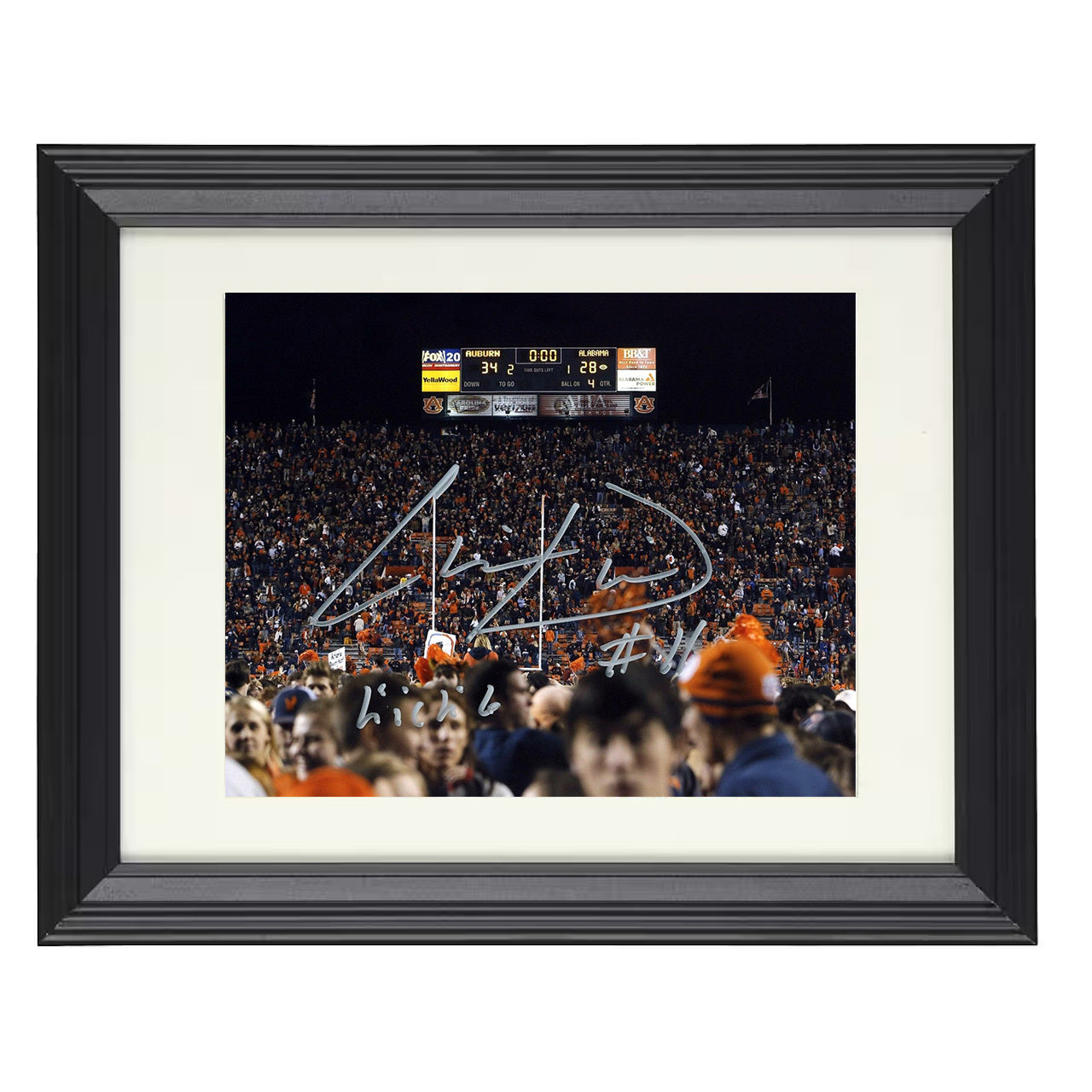 Auburn Chris Davis Kick Six Return Iron Bowl Game Winner 8x10 black beveled frame college football wall art