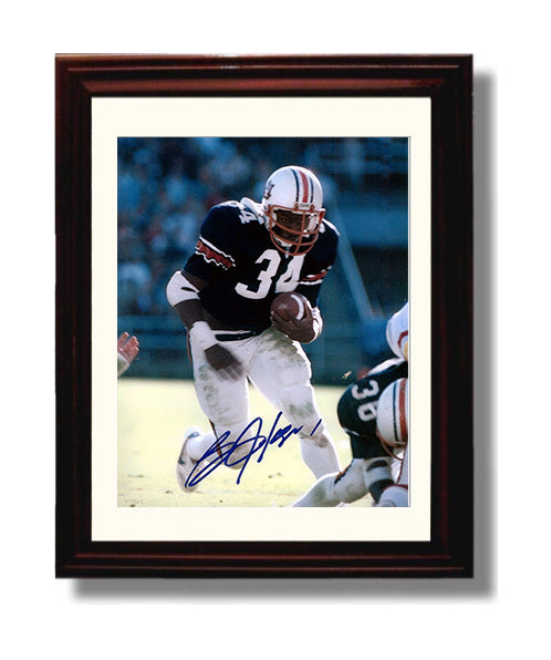 Auburn football Bo Jackson Downhill Force Alt Angle College Football Wall Art 8x10 Beveled Frame wall art print – College Football decor