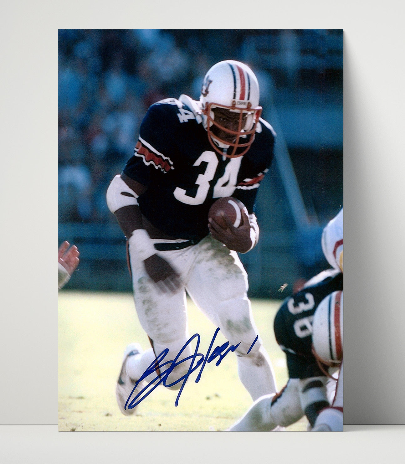 Auburn football Bo Jackson Downhill Force Alt Angle College Football Wall Art 16x20 Unframed Print wall art print – College Football decor