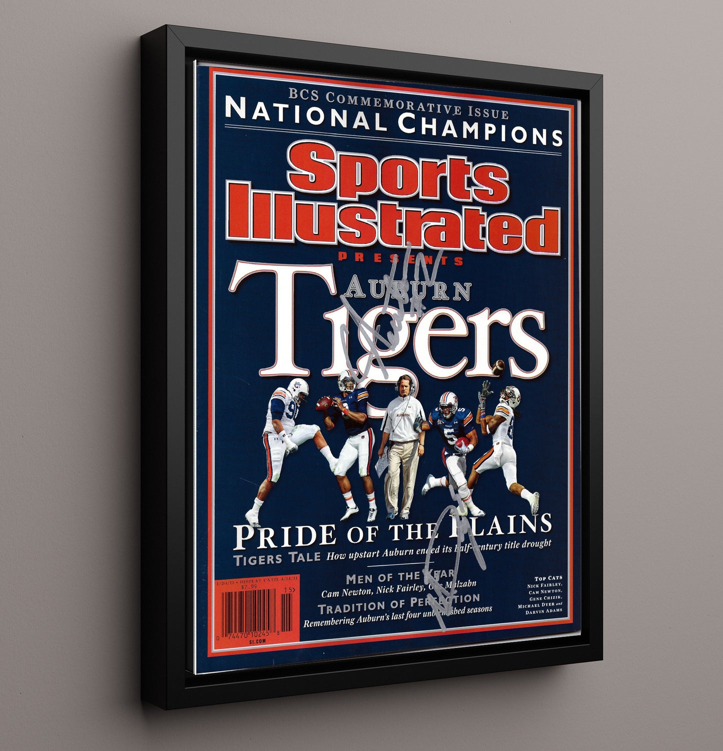 Auburn football Cam Newton Championship Surge SI Cover Spotlight 2010 College Football Wall Art 16x20 Framed Canvas wall art print – College Football decor