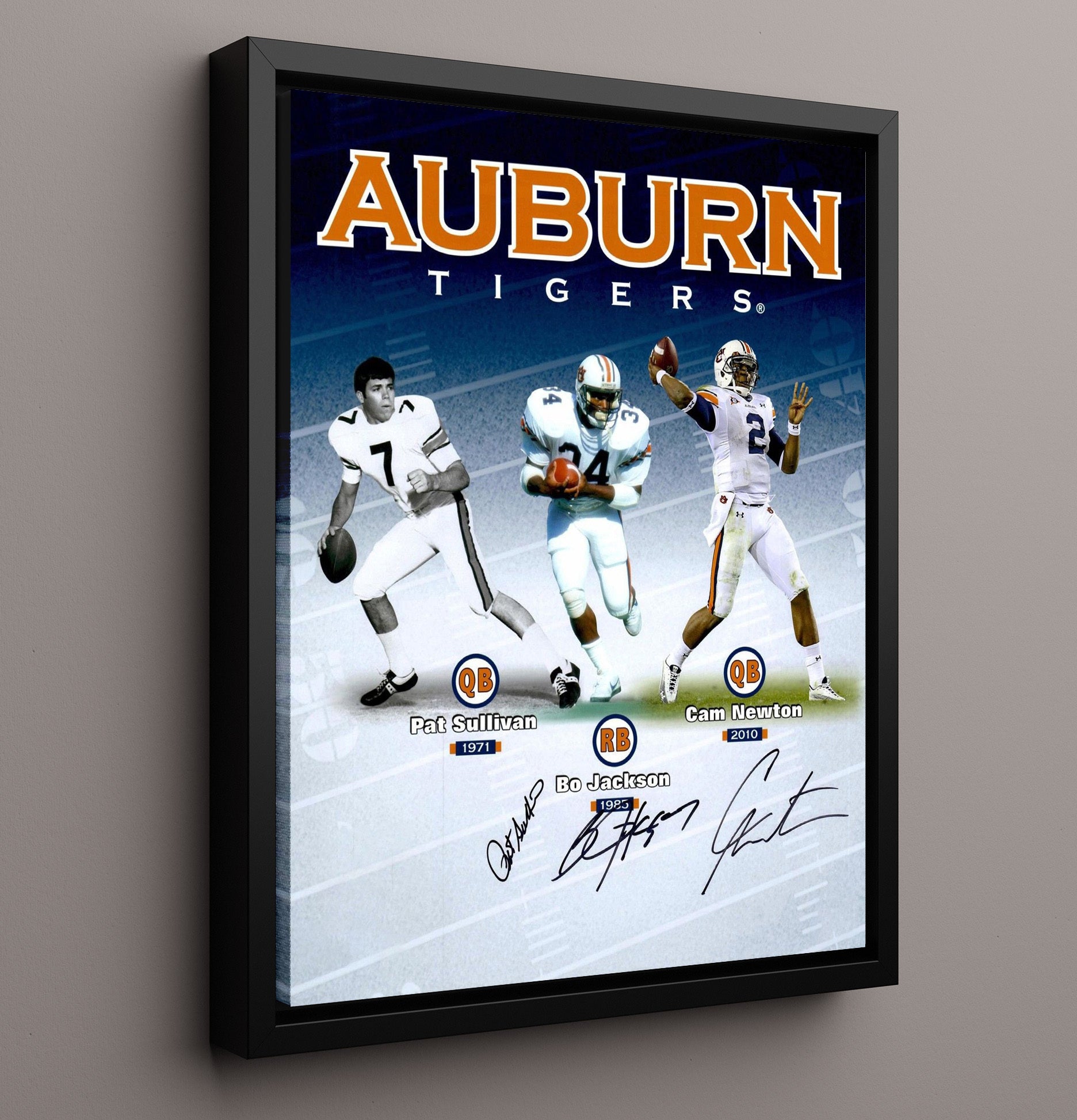 Auburn football - Sullivan Bo Jackson Cam Newton Legacy Icons Composite 8x10 Framed Canvas college football wall art
