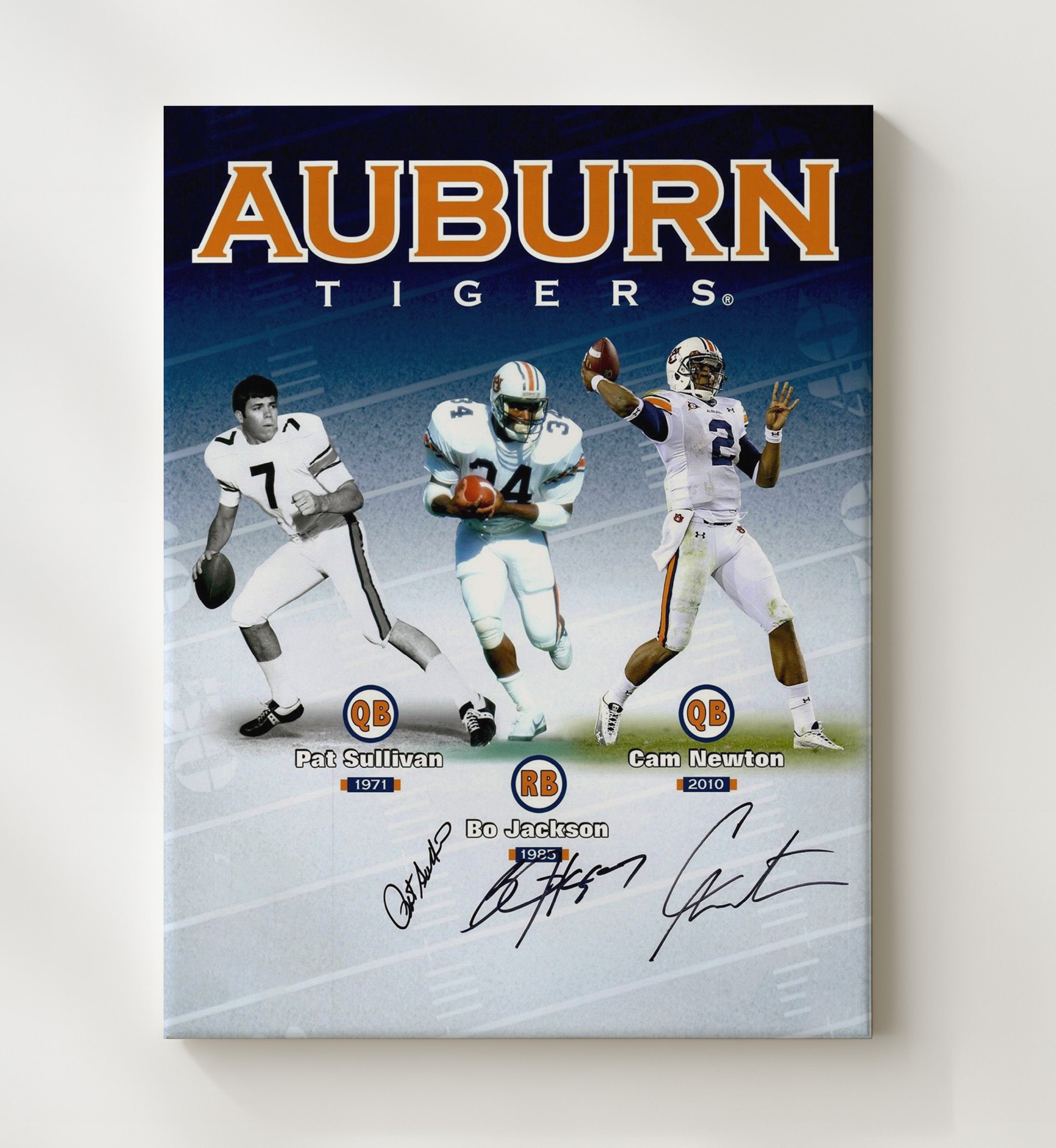 Auburn football - Sullivan Bo Jackson Cam Newton Legacy Icons Composite 8x10 Canvas college football wall art